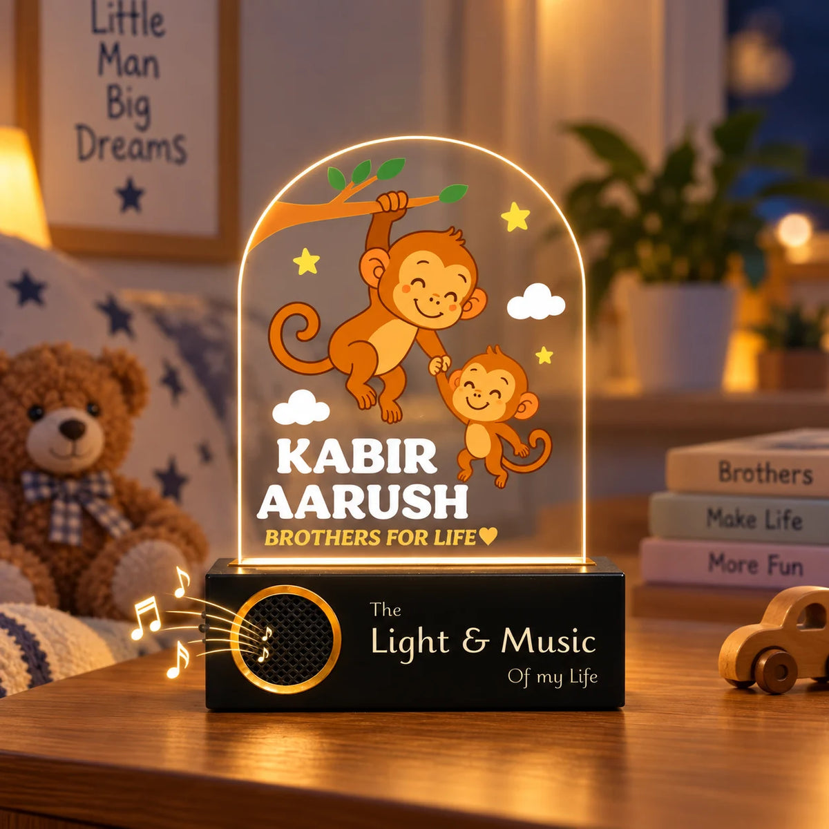 Personalized Sibling Night Lamp – Nursery Décor for Two Kids with Names