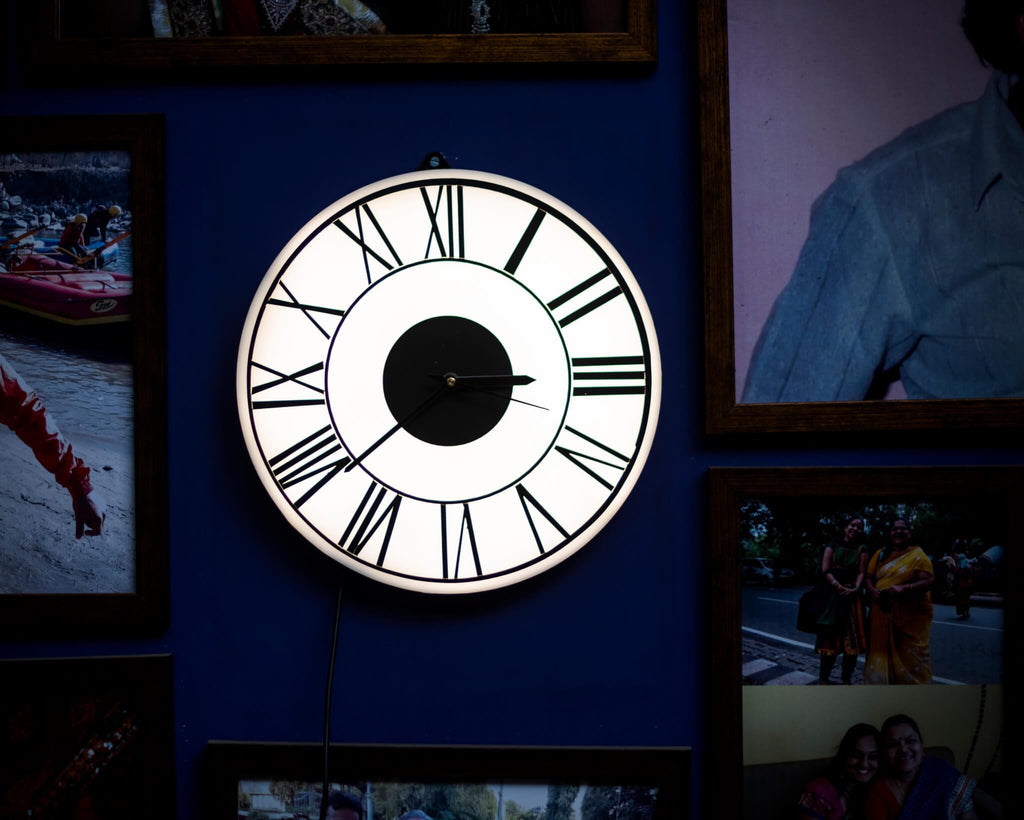 Times of Radiance - A back lit wall clock