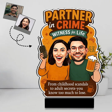 Partner in Crime – Caricature Rakhi Gift | Personalized Face Standee for Siblings