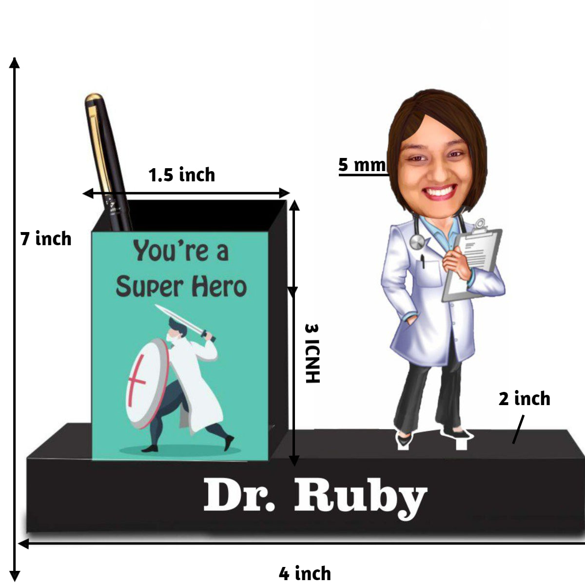 World's best doctor standee with pen stand