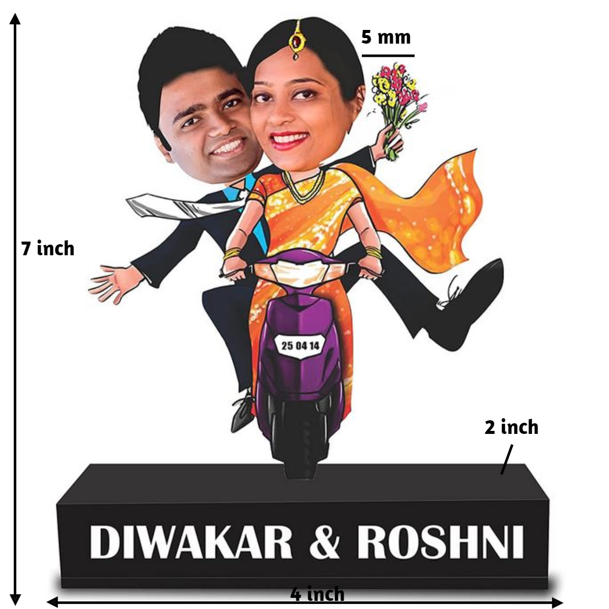 You drive me crazy - caricature of couple