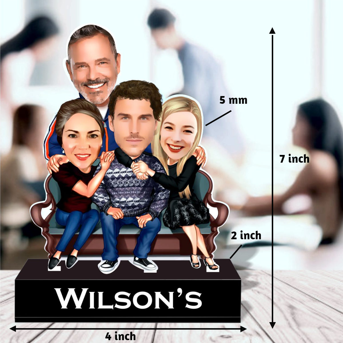 Family caricature – Personalized gift