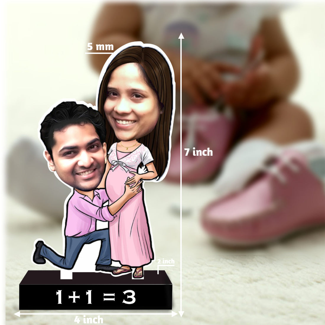 Baby bump caricature standee