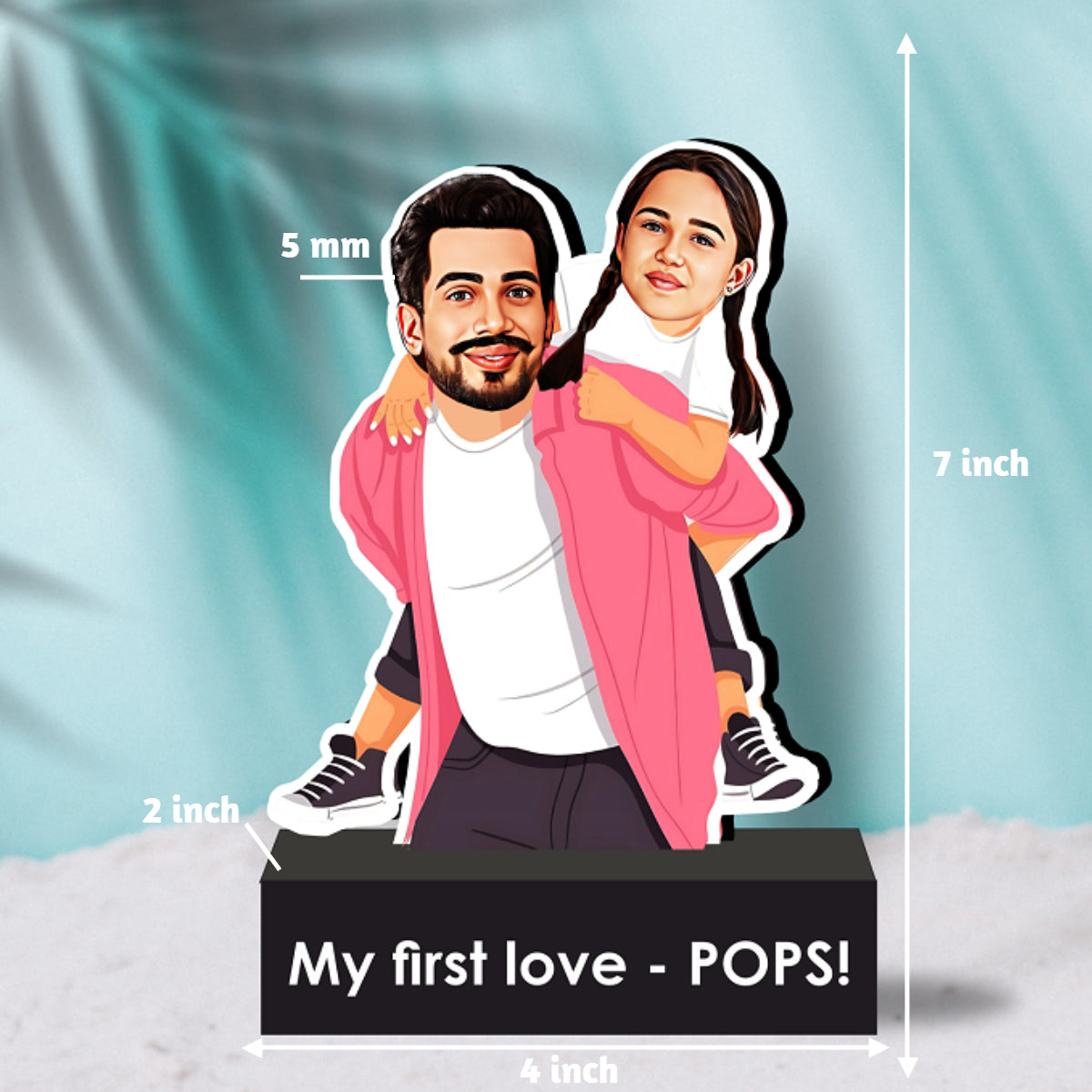 Pops, My First Love - Caricature for father's day