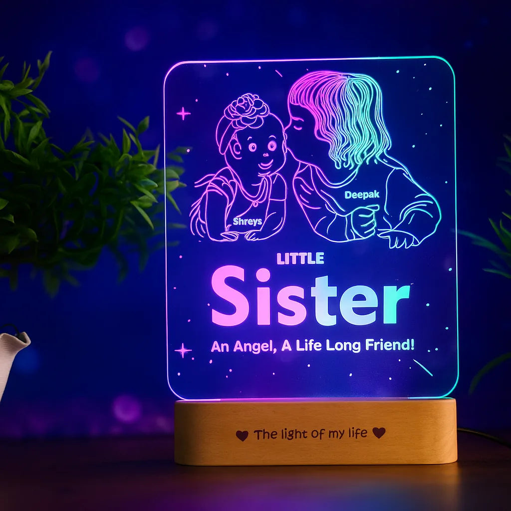 Angel's Glow: Big Brother's Personalized Gift for Younger Sister