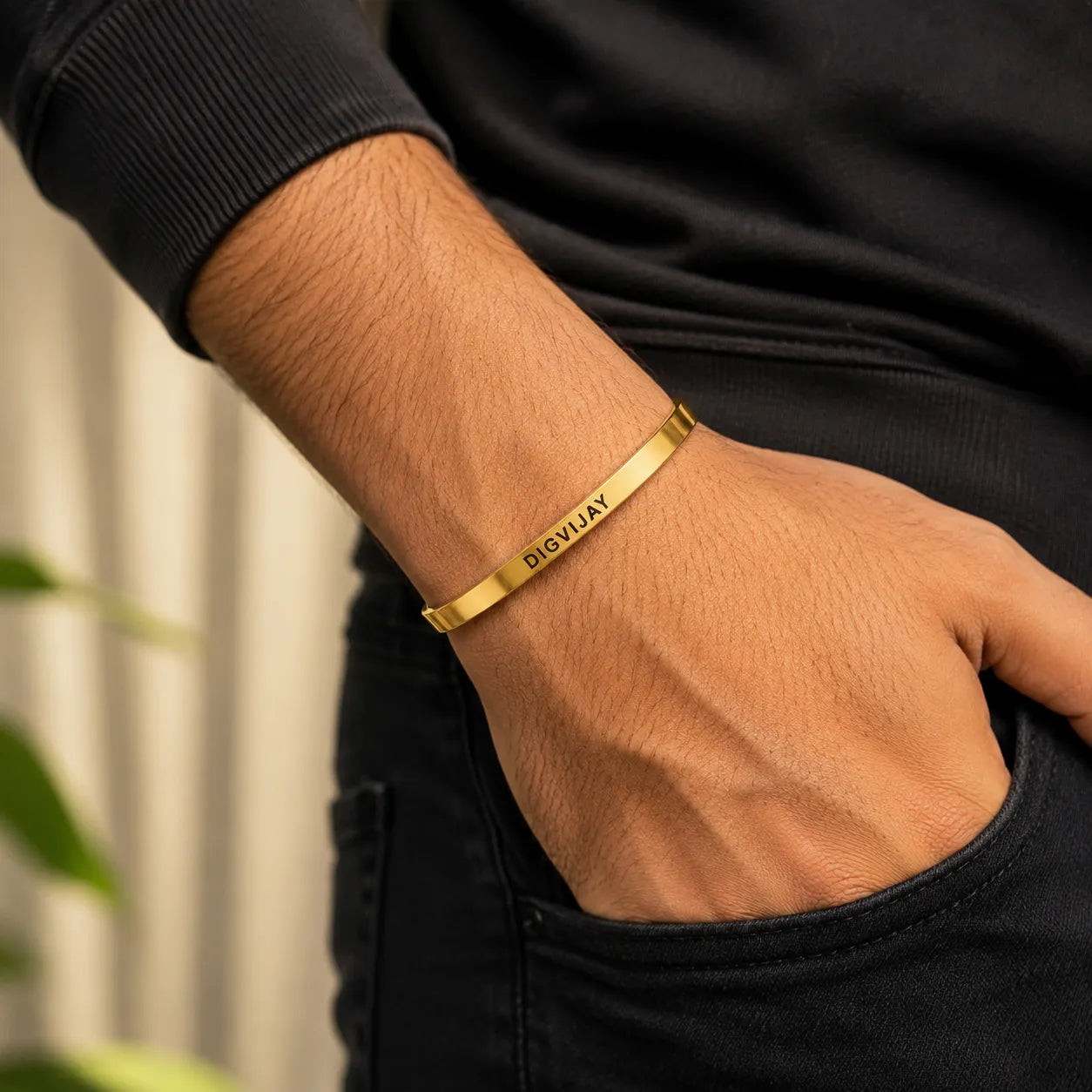 Legacy- Personalized Name Kada for Men | Custom Engraved Stainless Steel Bracelet | Waterproof | Gift for Boyfriend, Husband, Brother & Dad