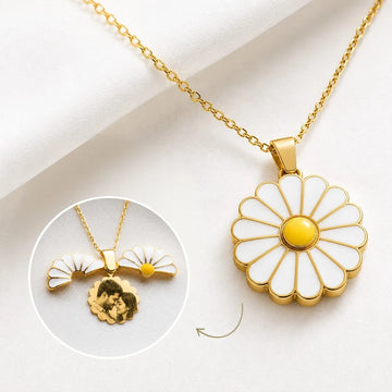Hidden Bloom -  Personalized Photo Necklace | Custom Daisy Locket Gift for Wife & Girlfriend