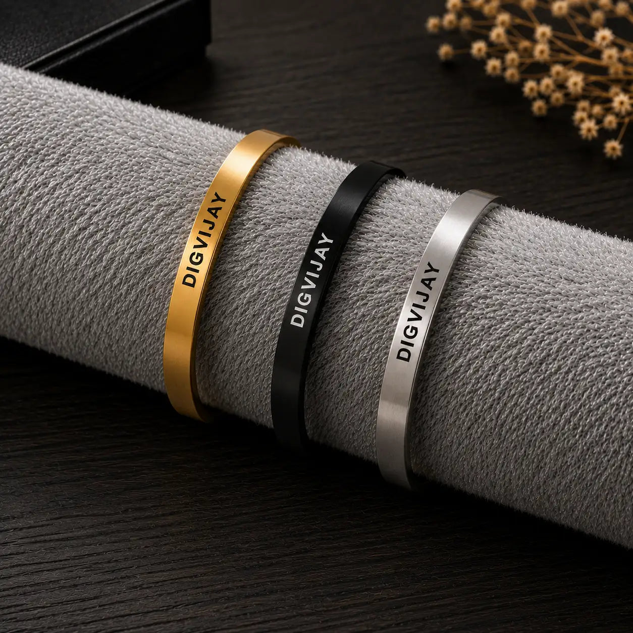Legacy- Personalized Name Kada for Men | Custom Engraved Stainless Steel Bracelet | Waterproof | Gift for Boyfriend, Husband, Brother & Dad