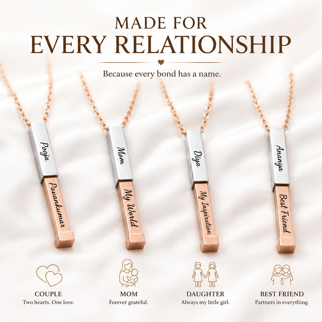 Better Half Personalized Hidden Name Necklace | Custom Gift for Wife & Girlfriend