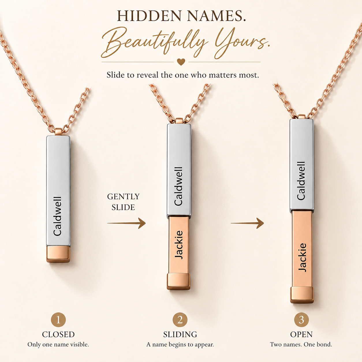Better Half Personalized Hidden Name Necklace | Custom Gift for Wife & Girlfriend