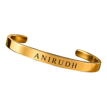 Personalized Brass Kada for Men – Custom Name Engraved Cuff Bracelet | Gift for Men