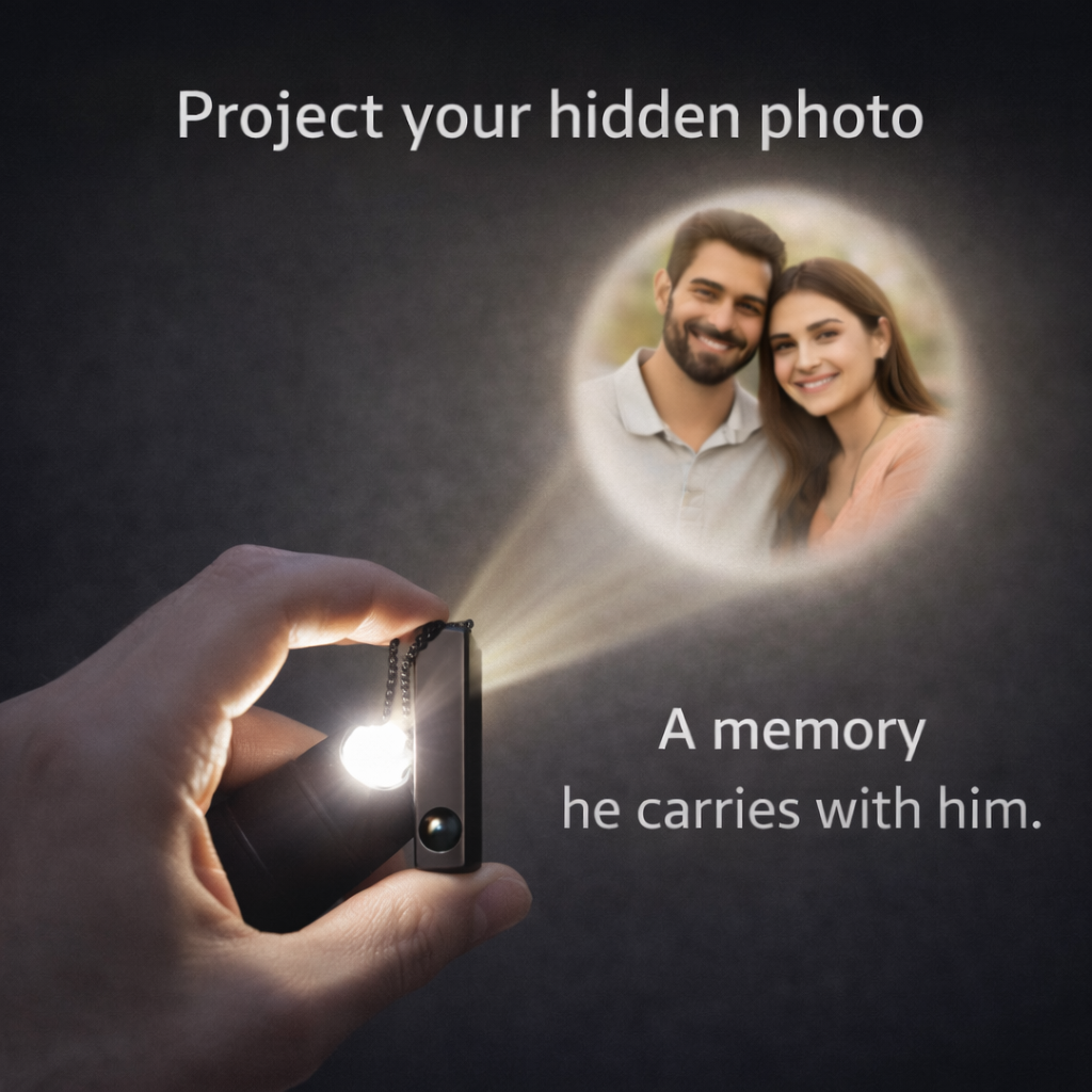 Zoci Voci Orbit Photo Jewellery Necklace – Hidden Picture Inside Pendant | Waterproof Stainless Steel Photo Necklace | Gift for Husband, Wife & Couples