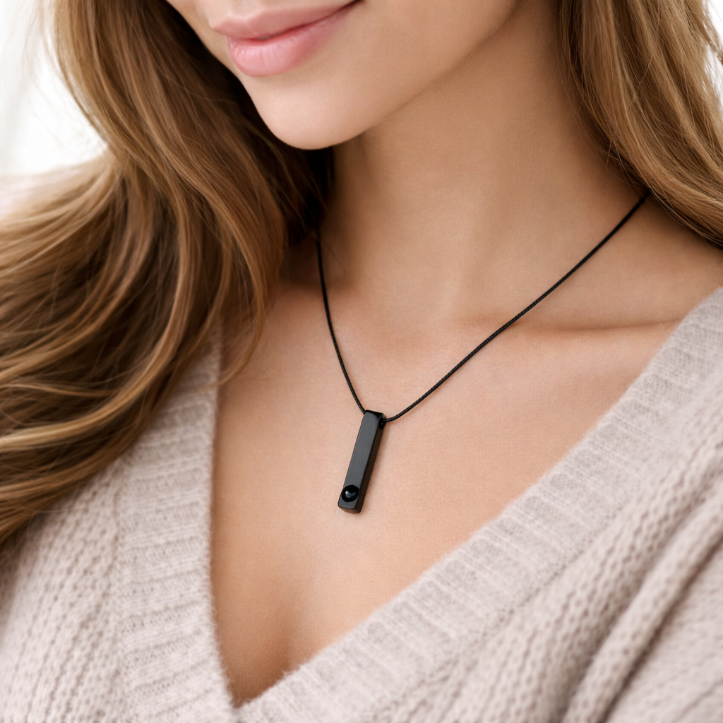 Zoci Voci Orbit Photo Jewellery Necklace – Hidden Picture Inside Pendant | Waterproof Stainless Steel Photo Necklace | Gift for Husband, Wife & Couples