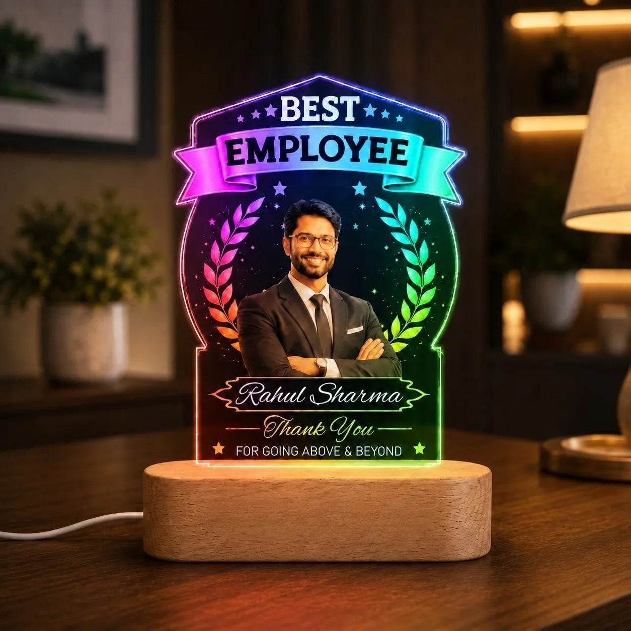 Personalized Employee Appreciation Gift Lamp, Custom LED Trophy for Best Employee Award, Corporate Gift for Employees, Team Appreciation Gift, Employee Recognition Award
