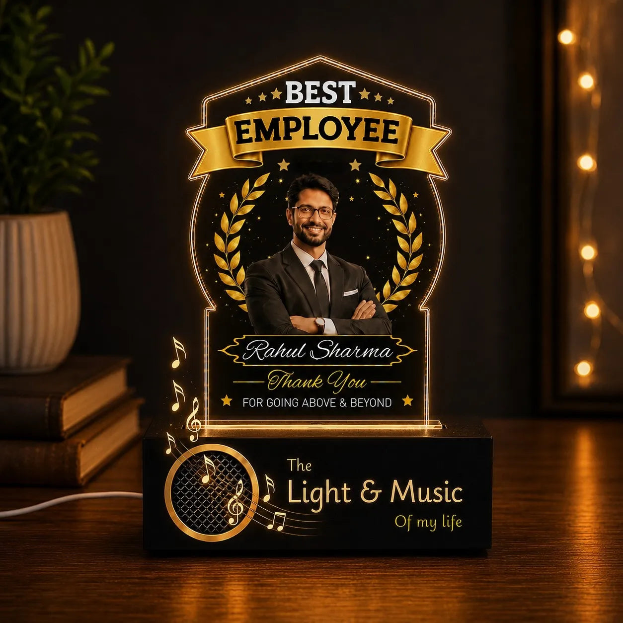 Personalized Employee Appreciation Gift Lamp, Custom LED Trophy for Best Employee Award, Corporate Gift for Employees, Team Appreciation Gift, Employee Recognition Award