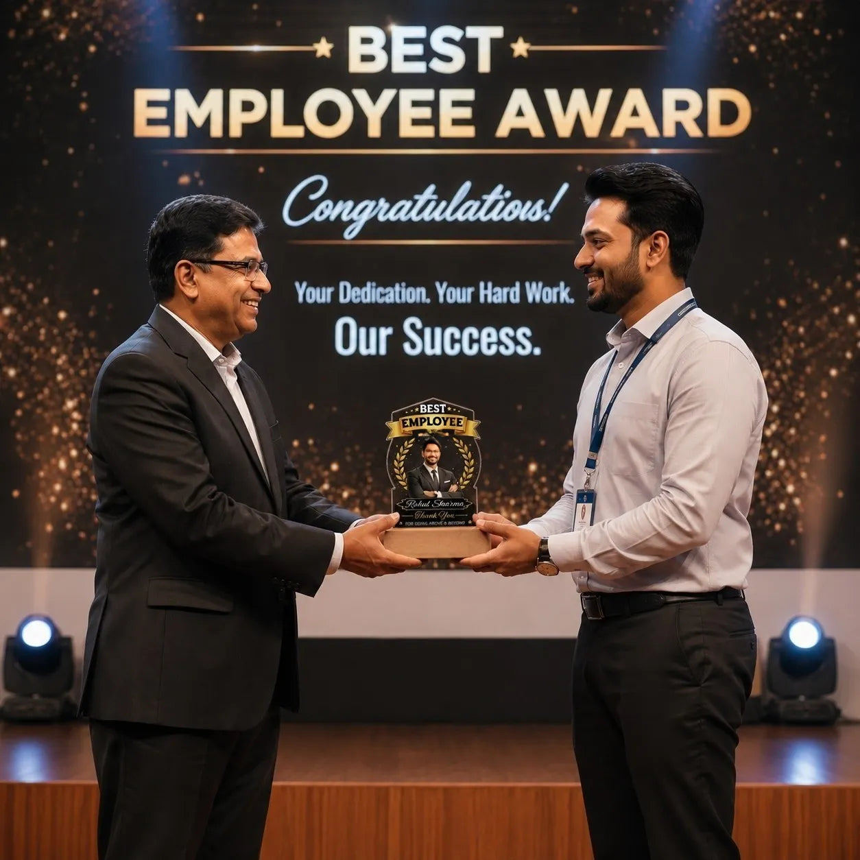 Personalized Employee Appreciation Gift Lamp, Custom LED Trophy for Best Employee Award, Corporate Gift for Employees, Team Appreciation Gift, Employee Recognition Award