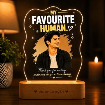 Personalized Boyfriend Photo Lamp | Romantic Gift for Boyfriend, Husband & Gift for Him | UV Printed Acrylic LED Lamp
