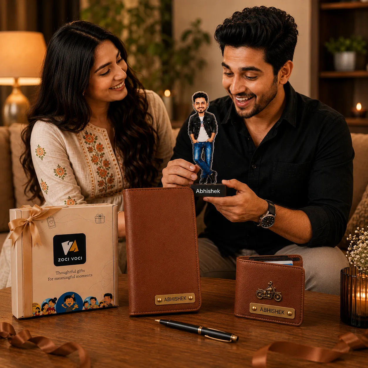 Raksha Bandhan Gift for Brother | Personalized Wallet, Diary & Caricature Gift Set