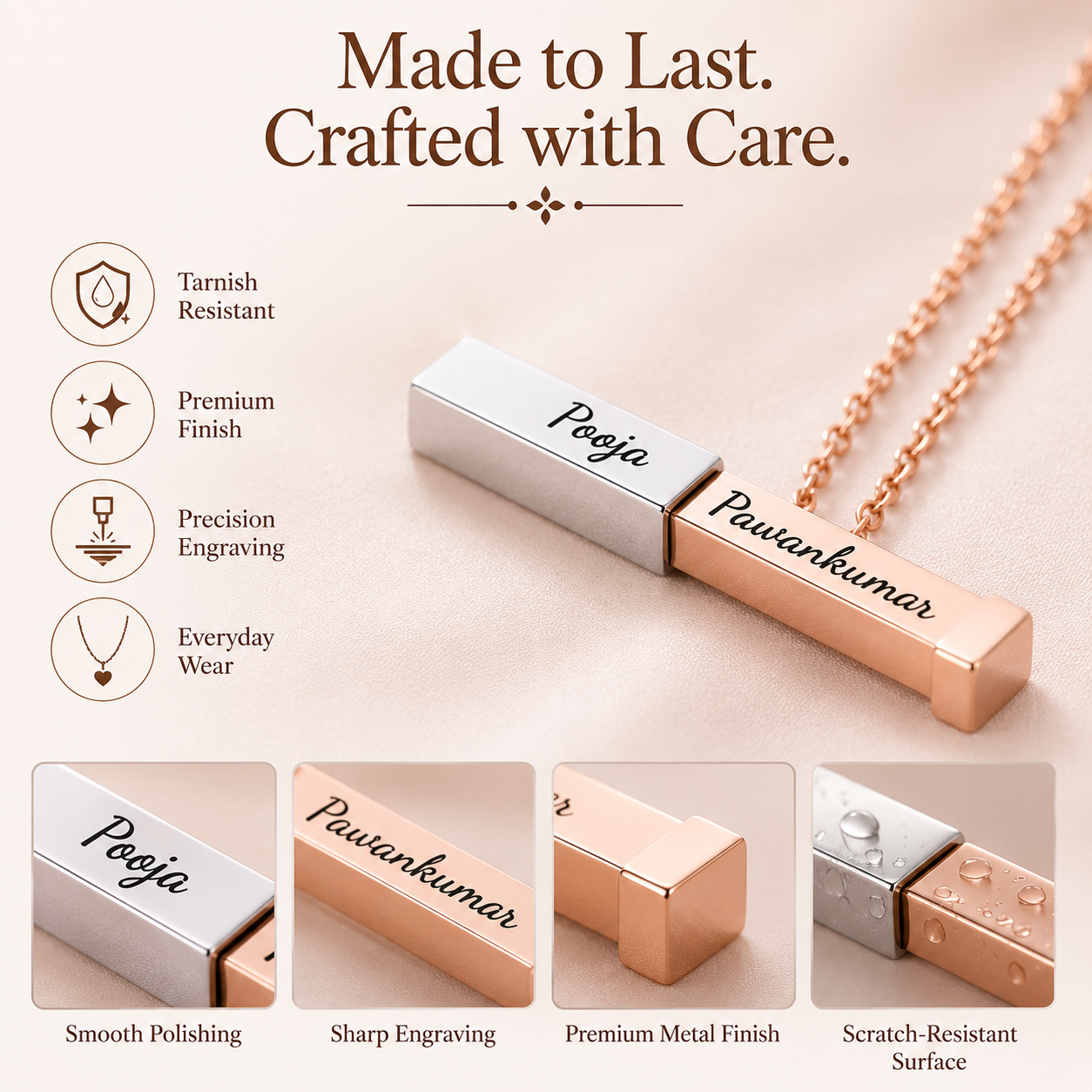Better Half Personalized Hidden Name Necklace | Custom Gift for Wife & Girlfriend