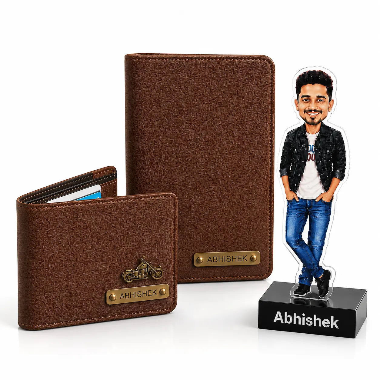 Raksha Bandhan Gift for Brother | Personalized Wallet, Diary & Caricature Gift Set