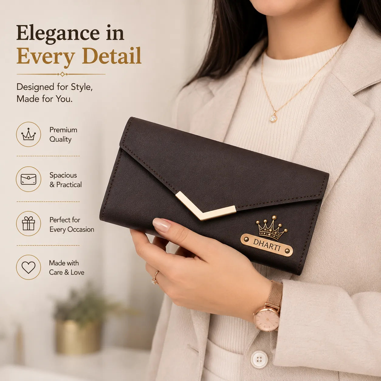 Personalized Couple Gift Set Matching Wallet & Clutch