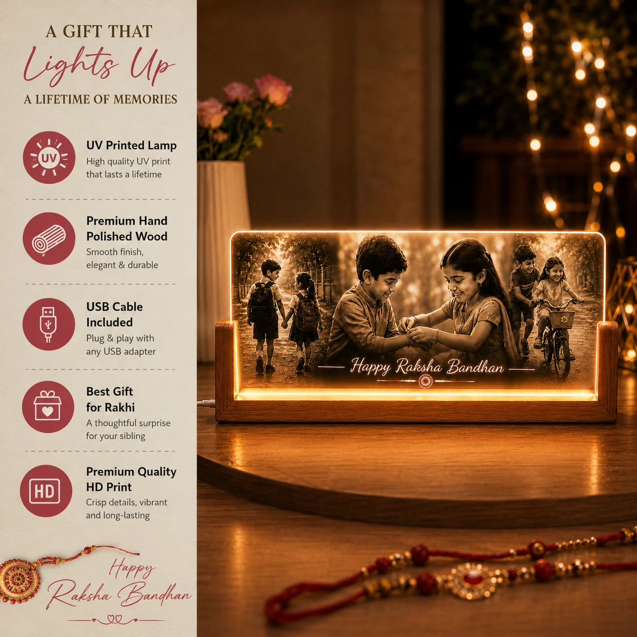 Always U A Personalized Rakhi Gift for the Brother Who Grew Up Beside You