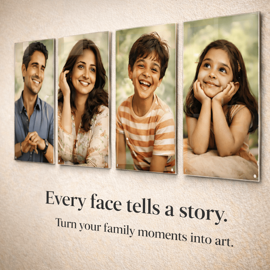 Acrylic Photo Frame for Wall – Frameless Glass-Like Premium Display | Modern Wall Mounted Family & Portrait Photo Frame
