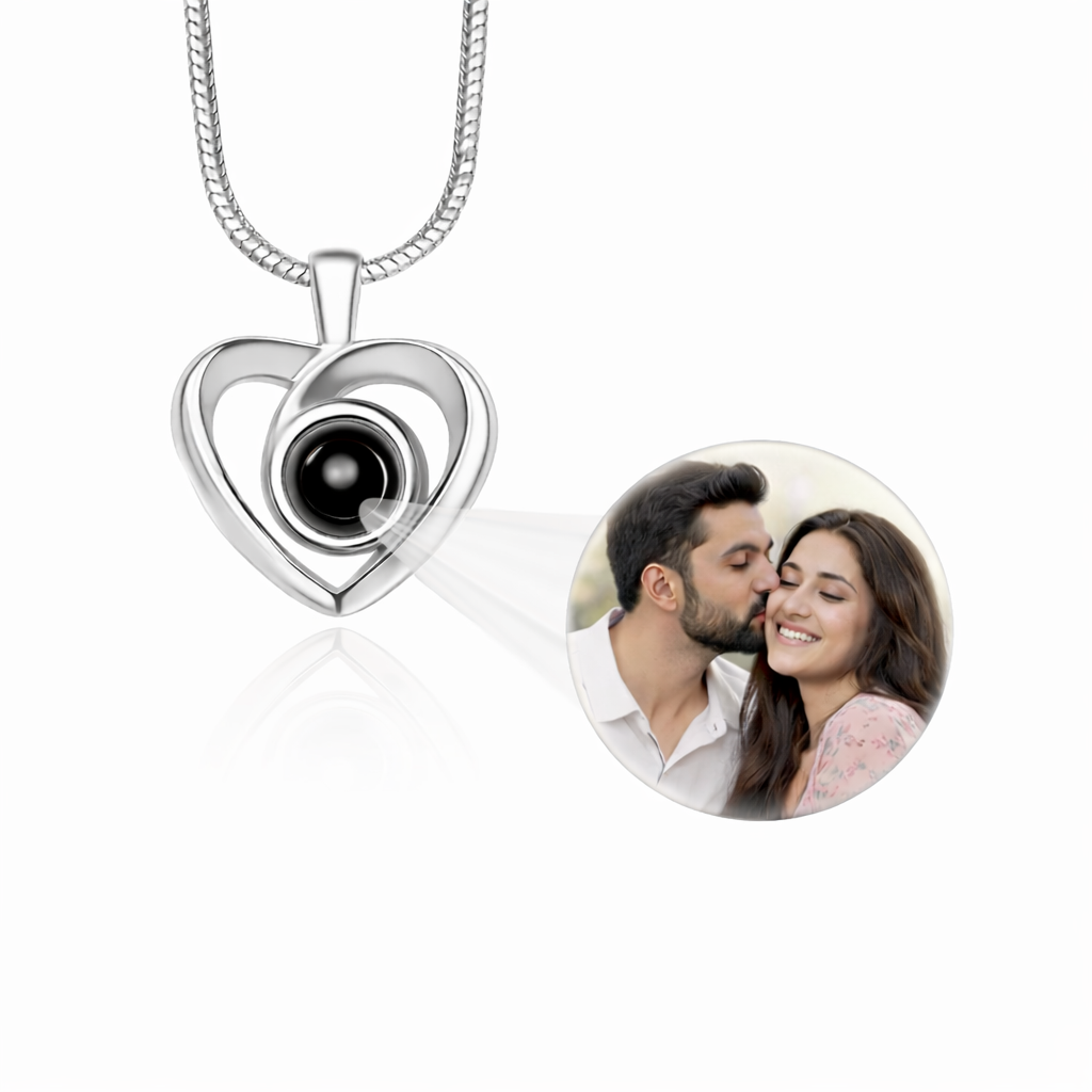 Zoci Voci Orbit Photo Necklace for Women – Hidden Picture Inside | Photo Projection Necklace in Waterproof Stainless Steel | Gift for Wife & Girlfriend