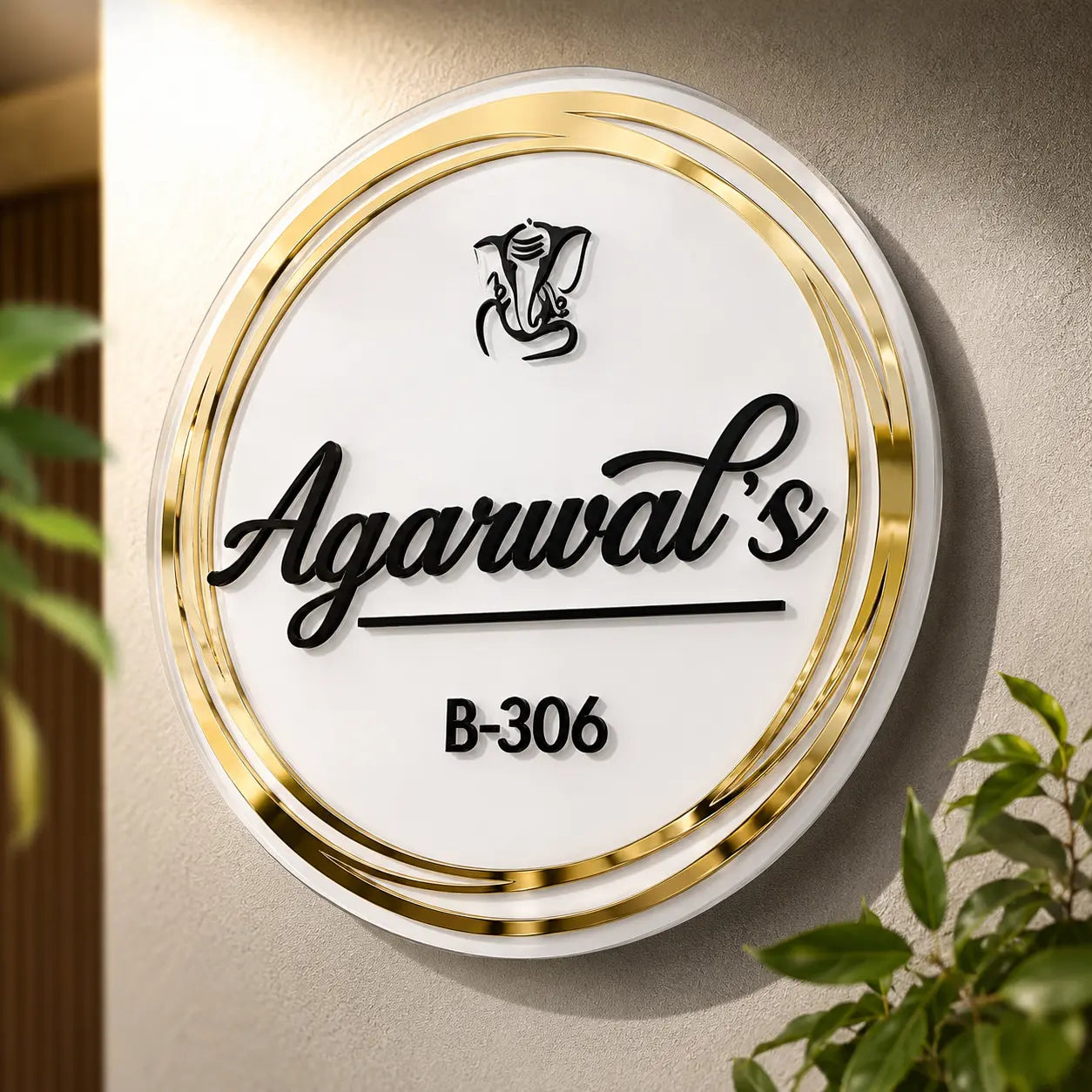 Rings of Gold – A Sassy Name Plate for Door