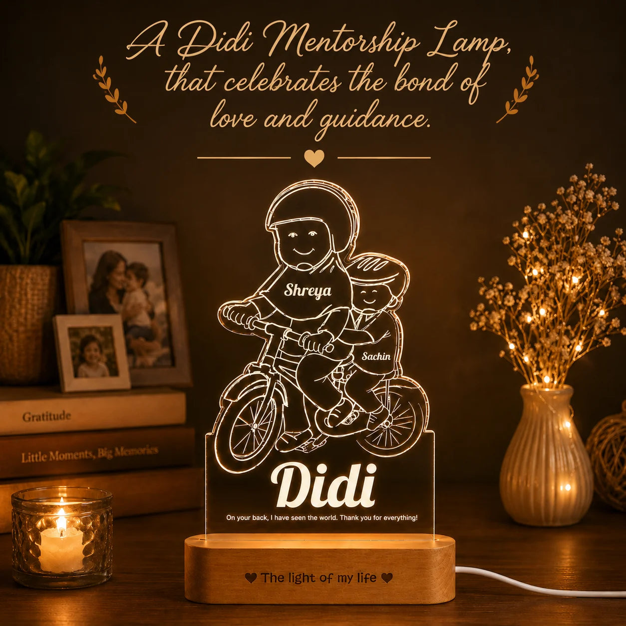 Cool Gift for Sister: Didi's Mentorship Tribute Engraved Lamp
