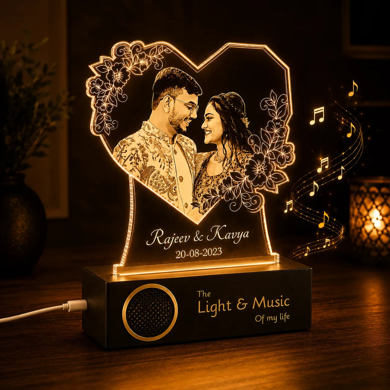 Radiant Love: Personalized Photo Glow Lamp