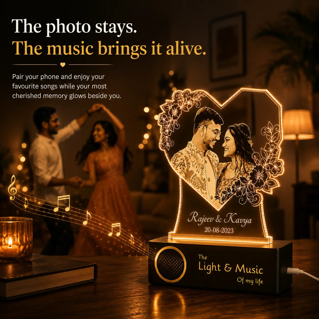 Radiant Love: Personalized Photo Glow Lamp