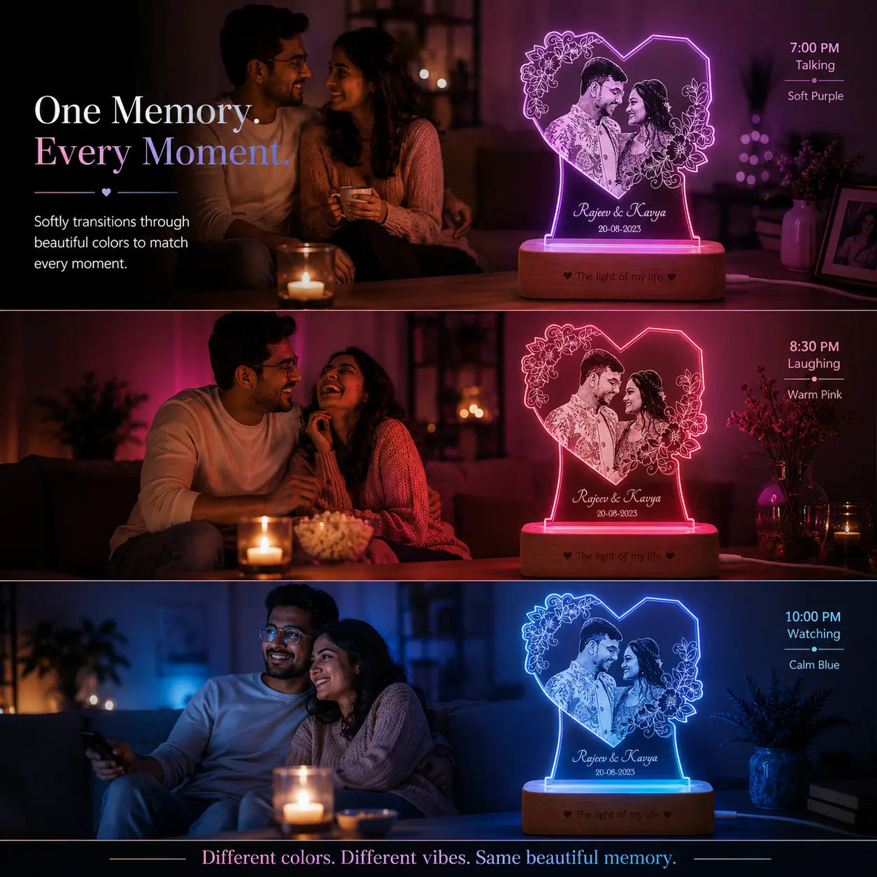 Radiant Love: Personalized Photo Glow Lamp