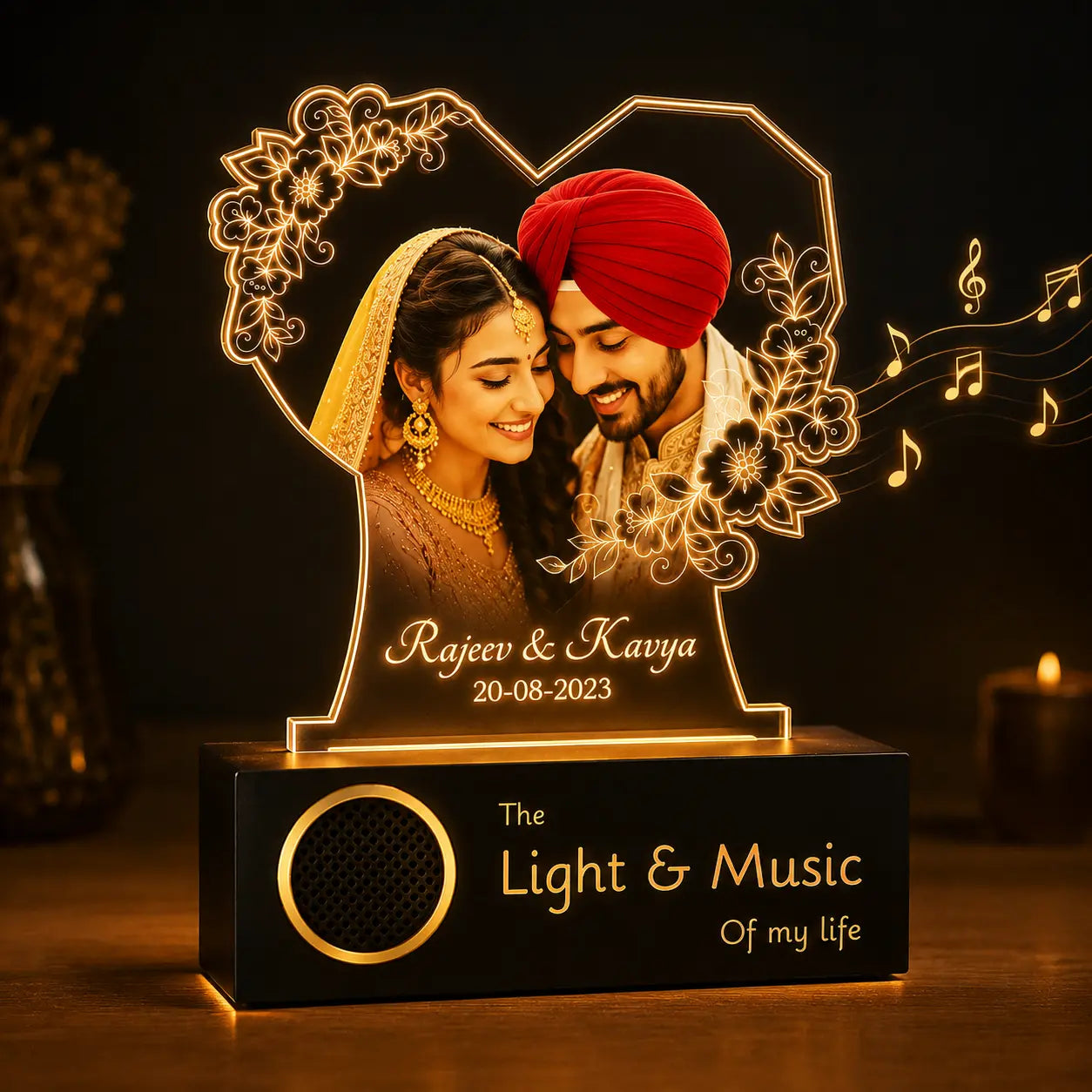 Radiant Love: Personalized Photo Glow Lamp