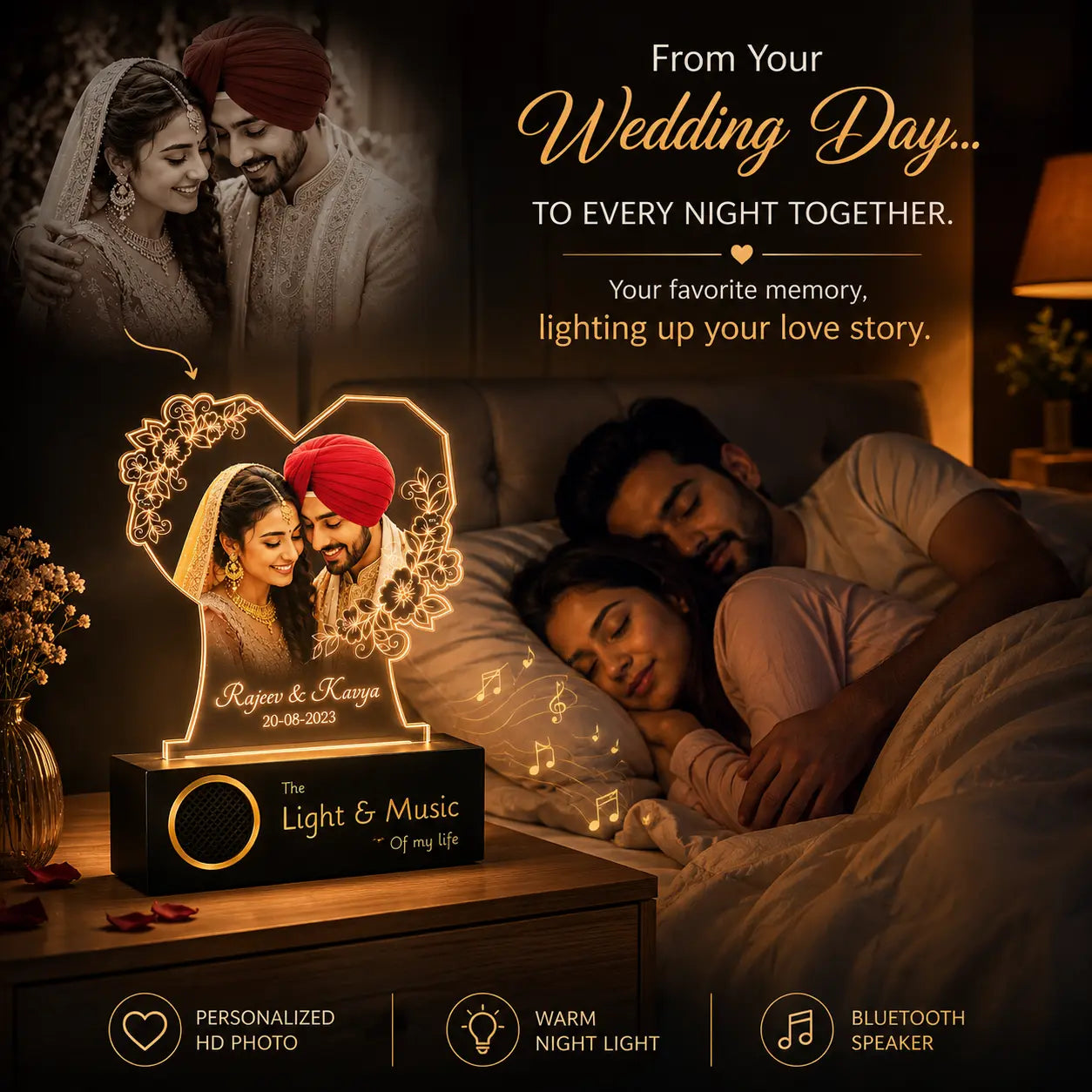 Radiant Love: Personalized Photo Glow Lamp