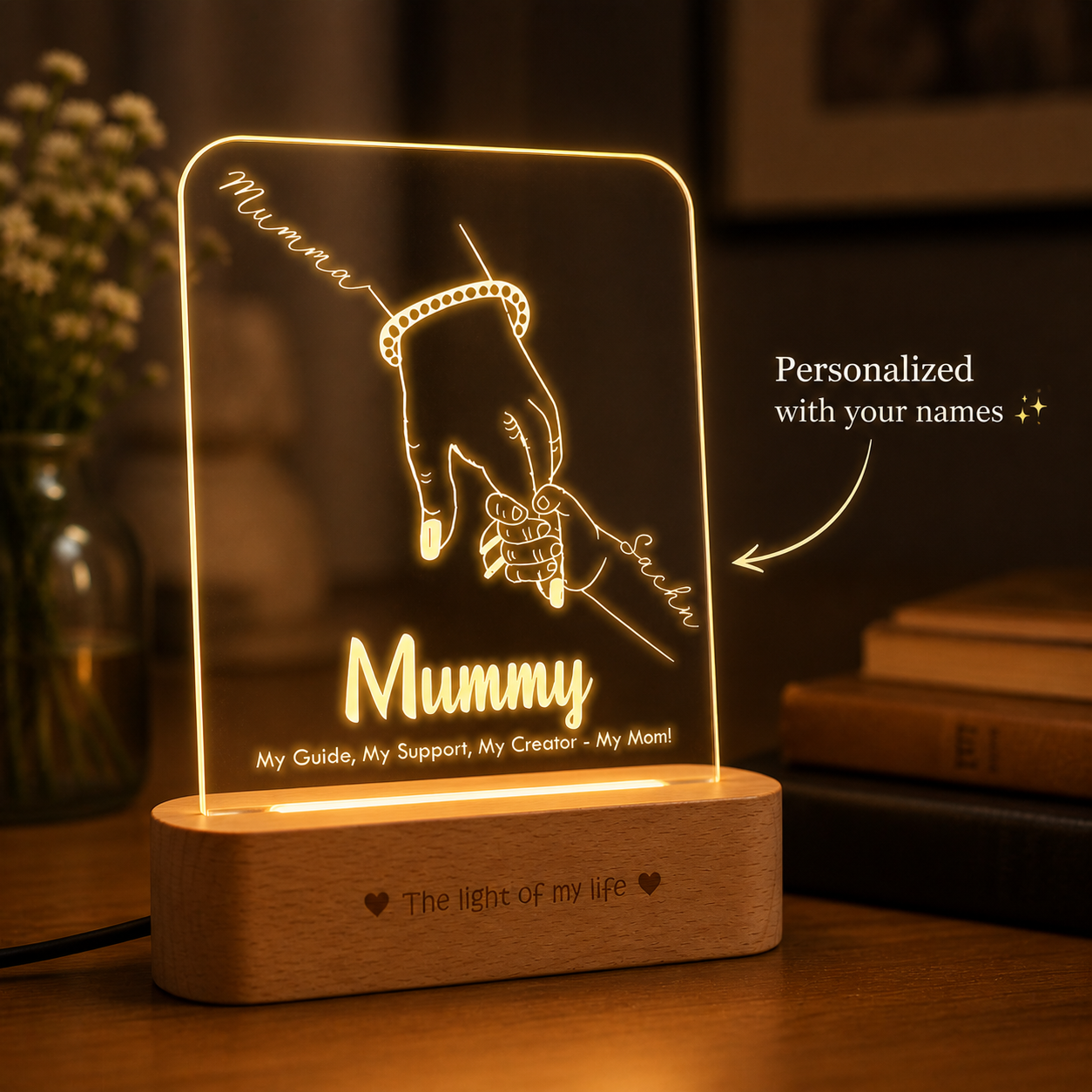 Guiding Light: Personalized Mom & Child Lamp