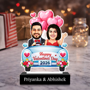 Valentine Drive – Personalized Couple Caricature from Photo