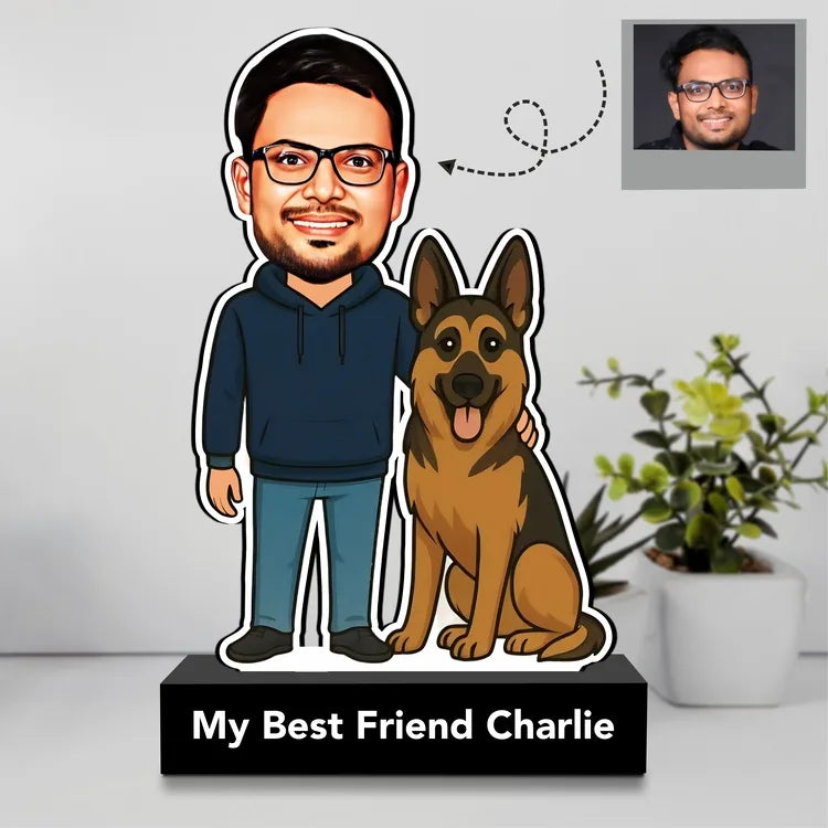 Personalized Dog Caricature Gift – Custom Pet Parent with Dog Breed – Unique Dog Gifts for Dog Lovers