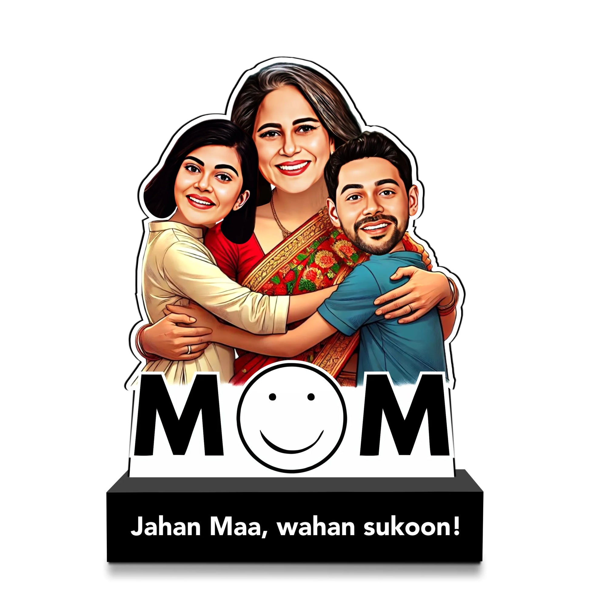 Mom’s Warm Hug Caricature – Personalized Birthday Gift For Mom