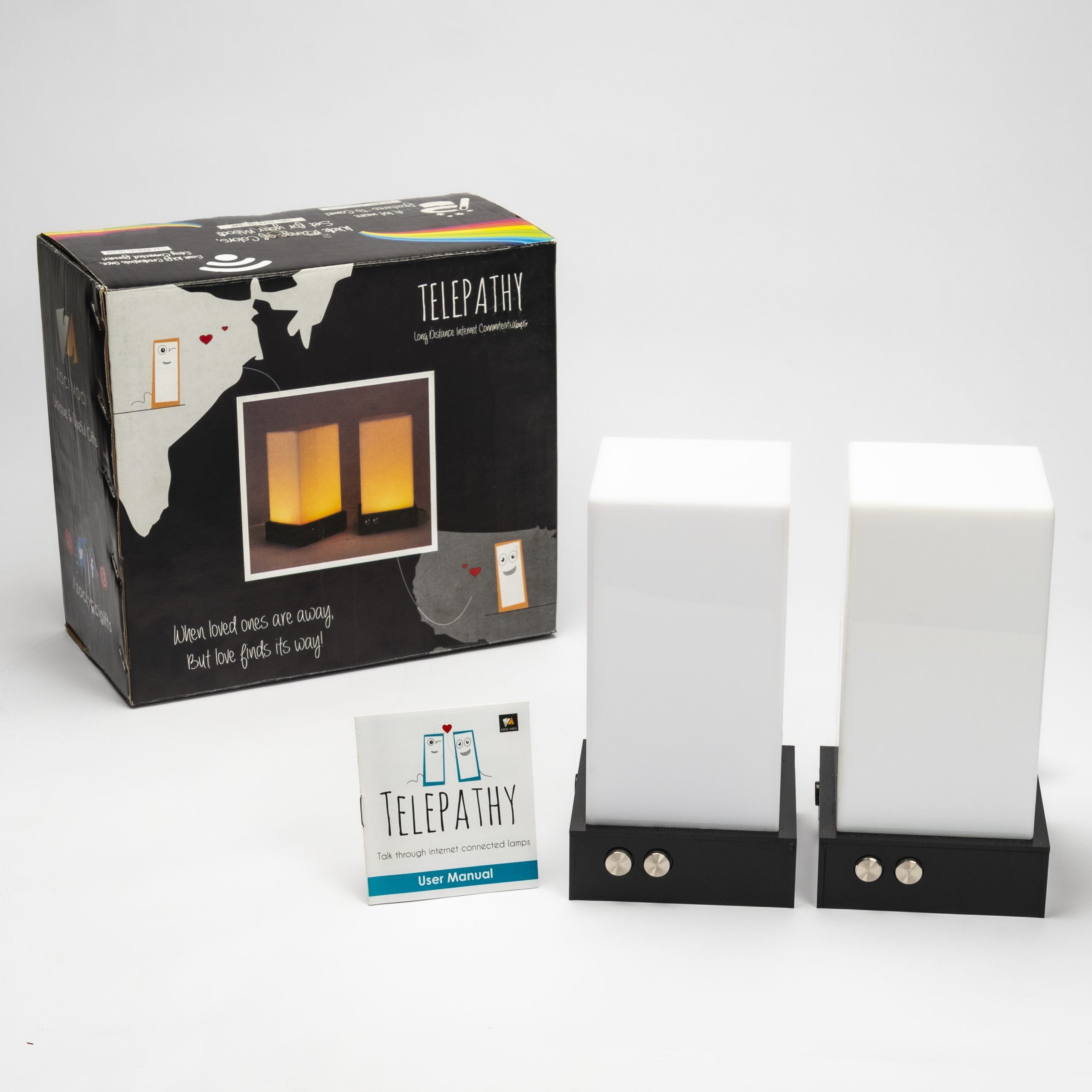 Telepathy Crystal - Long Distance Touch Lamps - Set of 2