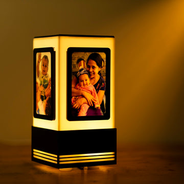 Lamp with photo insertions