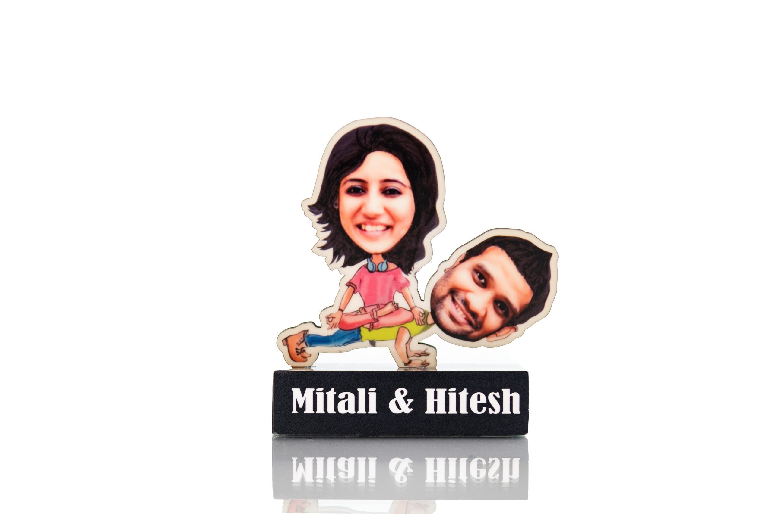 Balanced relationship couple caricature gift standee