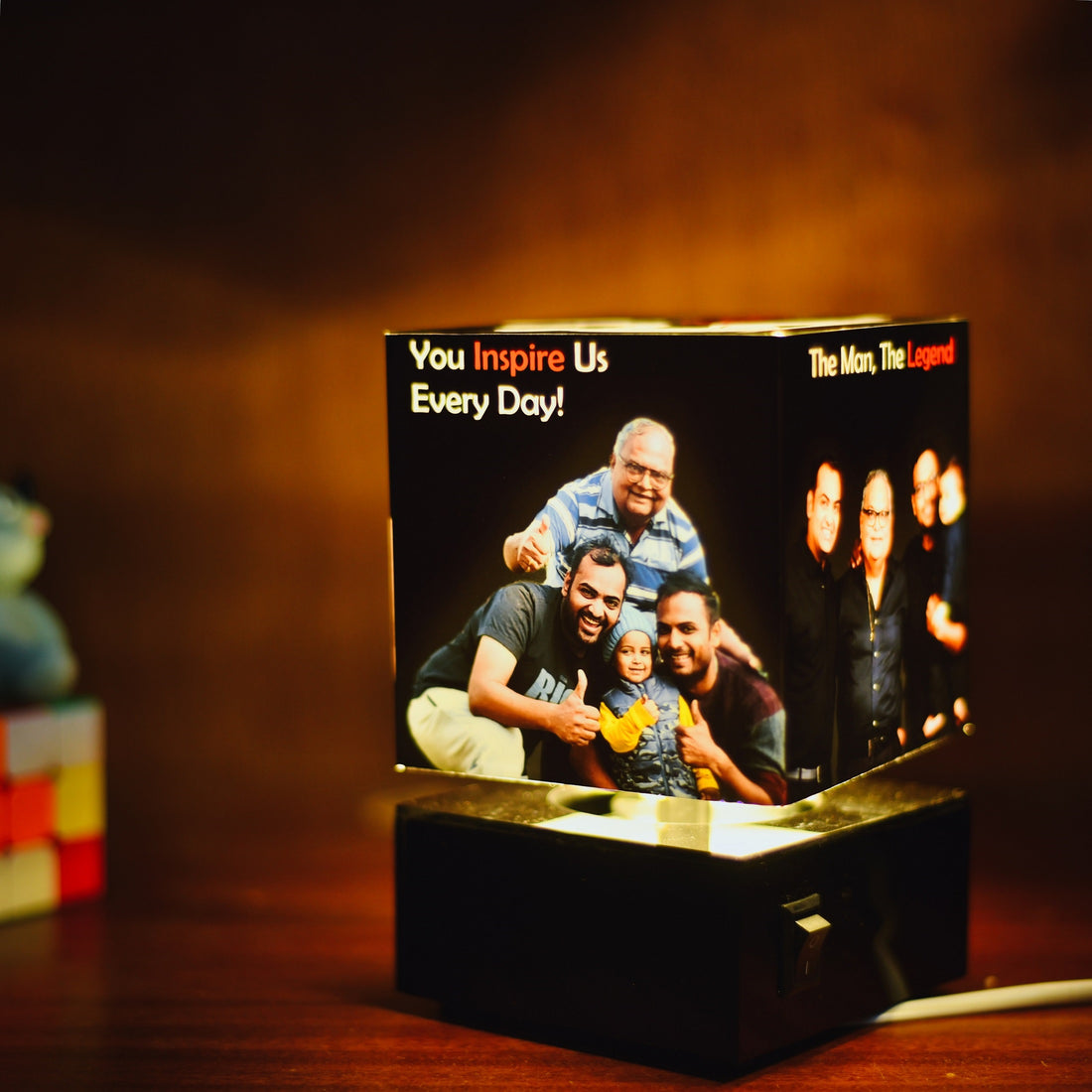Title - The Legend - Rotating Photo Lamp - Best gift for dad