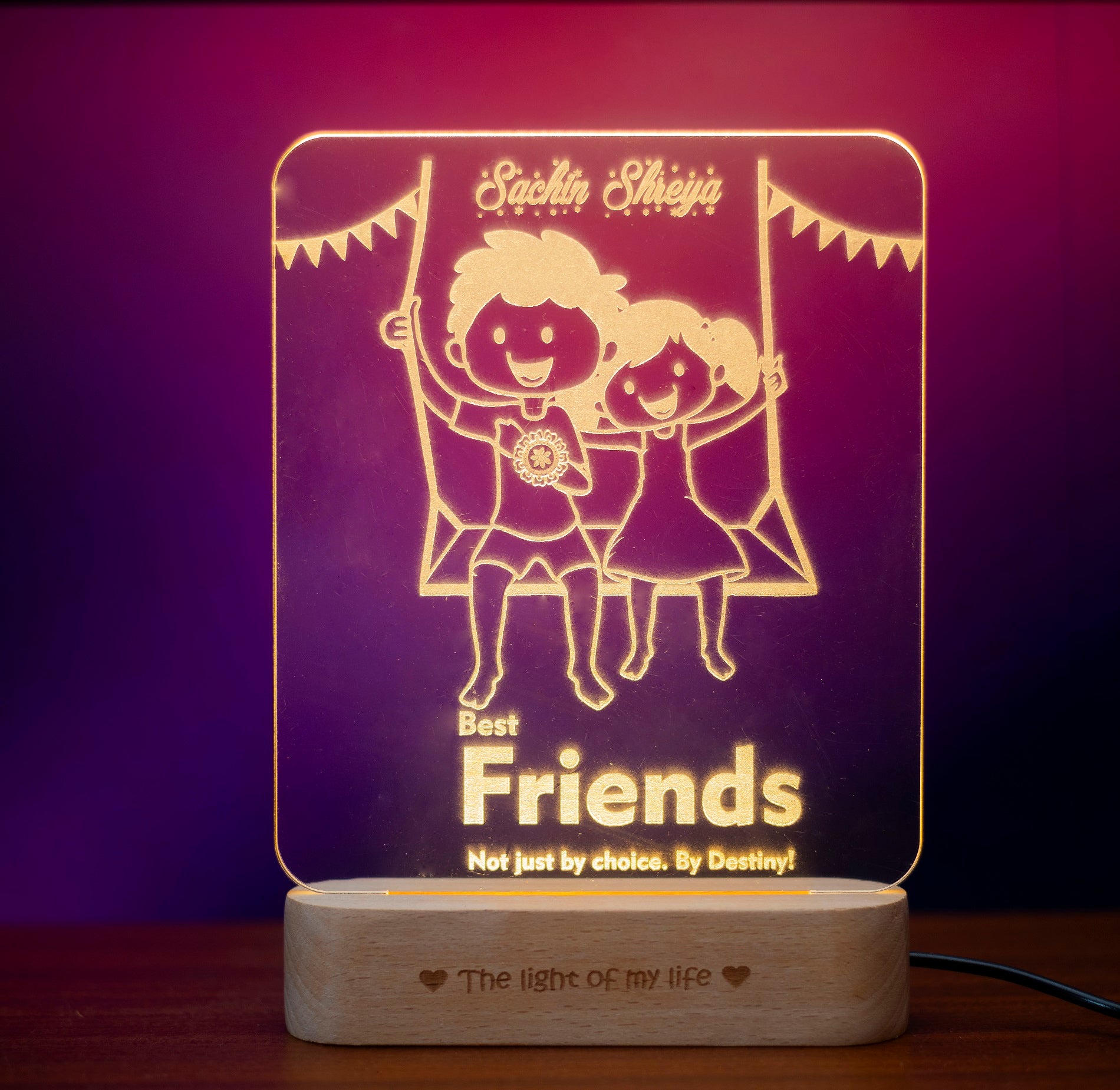 Swinging Siblings Lamp - Rakshabandhan Gift For Sister/Brother