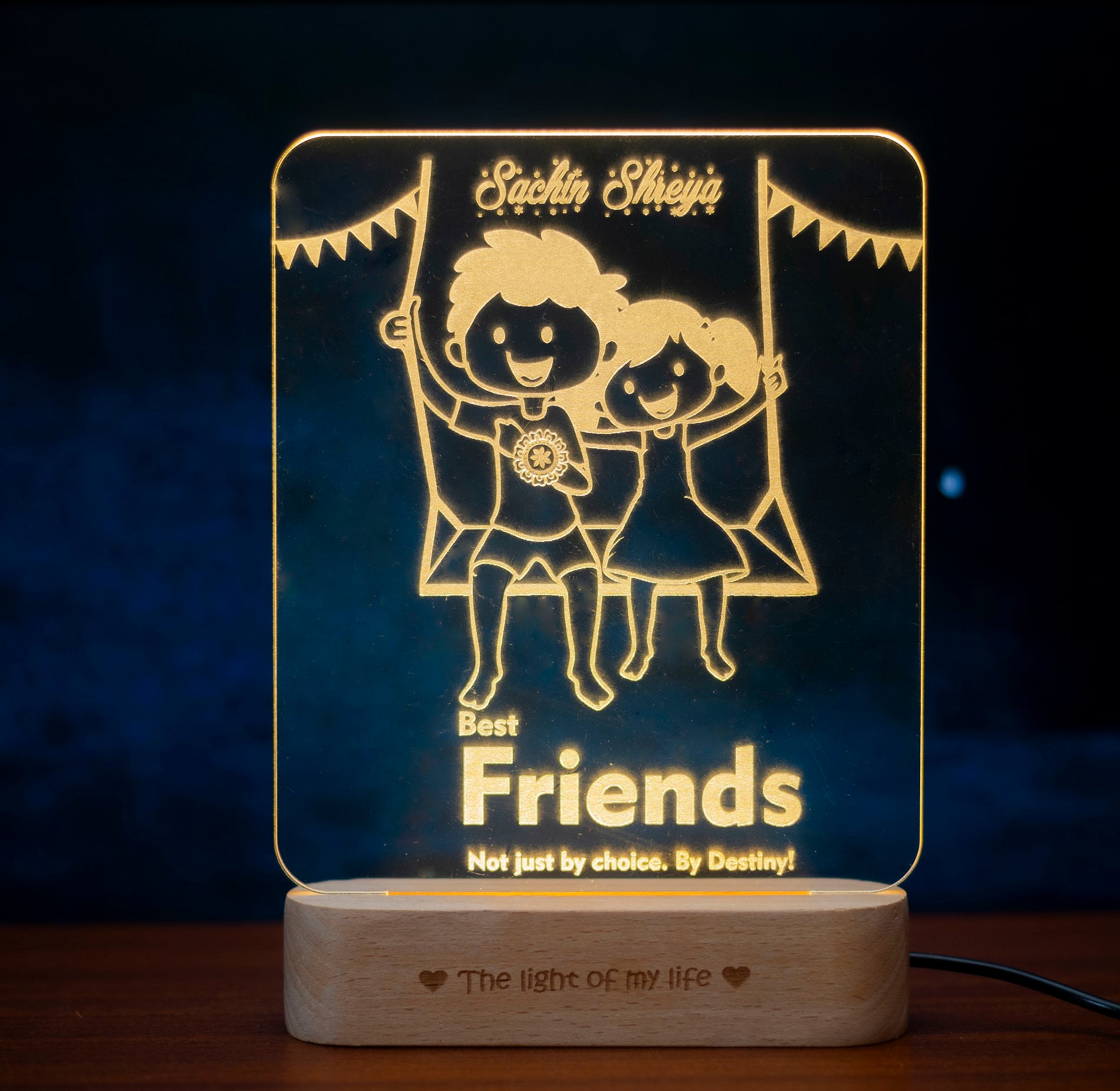 Swinging Siblings Lamp - Rakshabandhan Gift For Sister/Brother