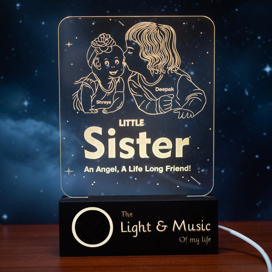 Angel's Glow: Big Brother's Personalized Gift for Younger Sister