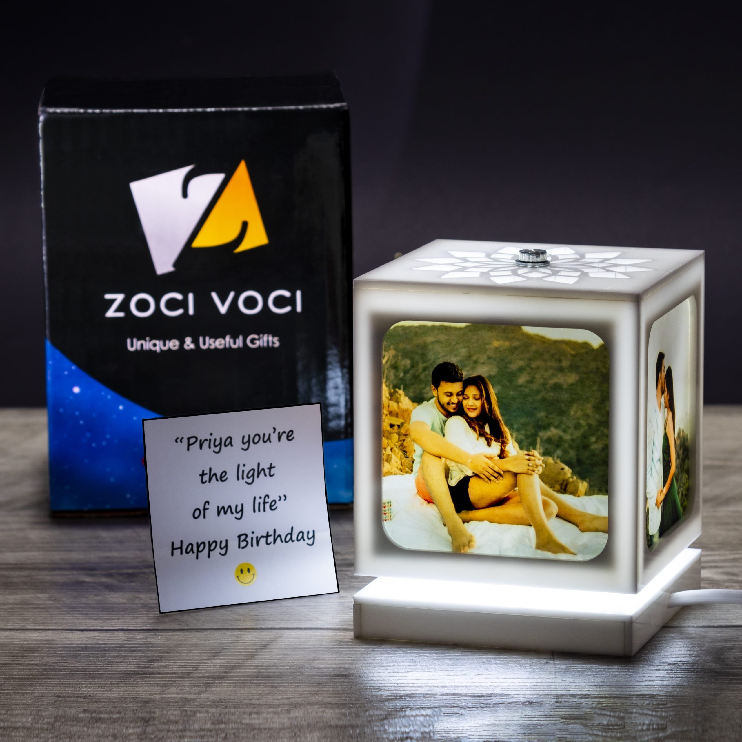 White Beauty - Rotating Photo Lamp