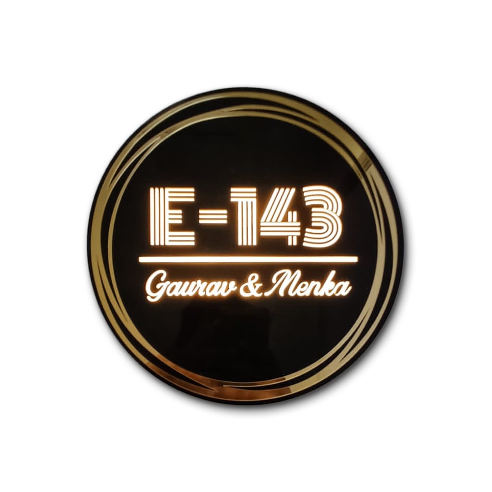 Round LED name plate