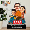 Papa Ka Scooter – Personalized Caricature Gift for Dad- Funny Father’s Day Gift for Dad (2 - Kids)