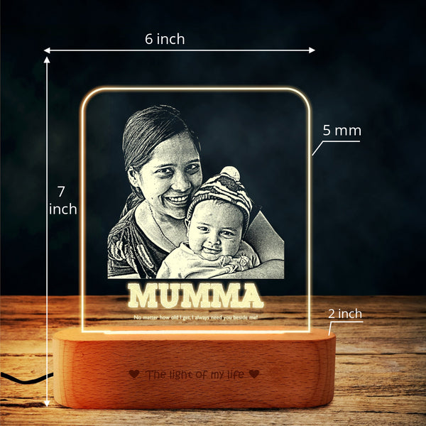 Eternal Need: Engraved Mom & Child Lamp